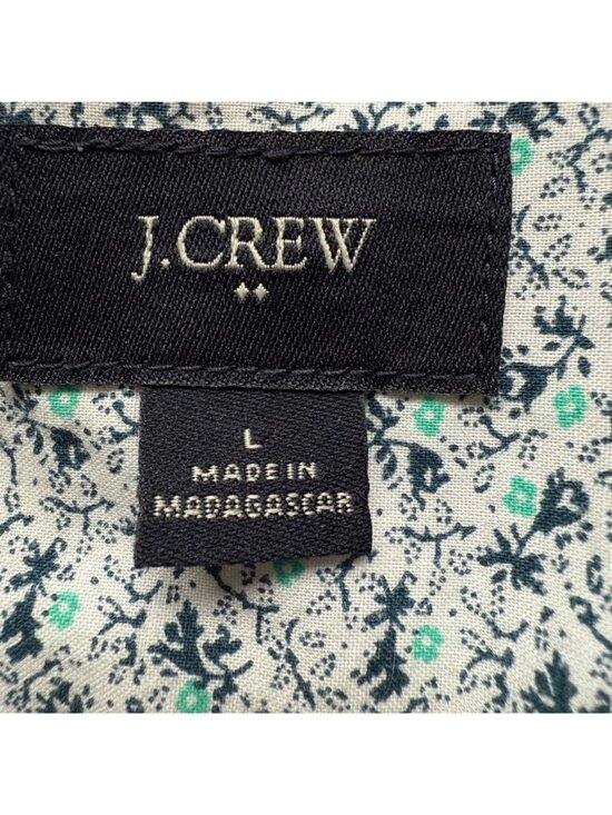 J. Crew Size L Floral Long Sleeve Button Down Classic Shirt Blue Preppy - Picture 6 of 12